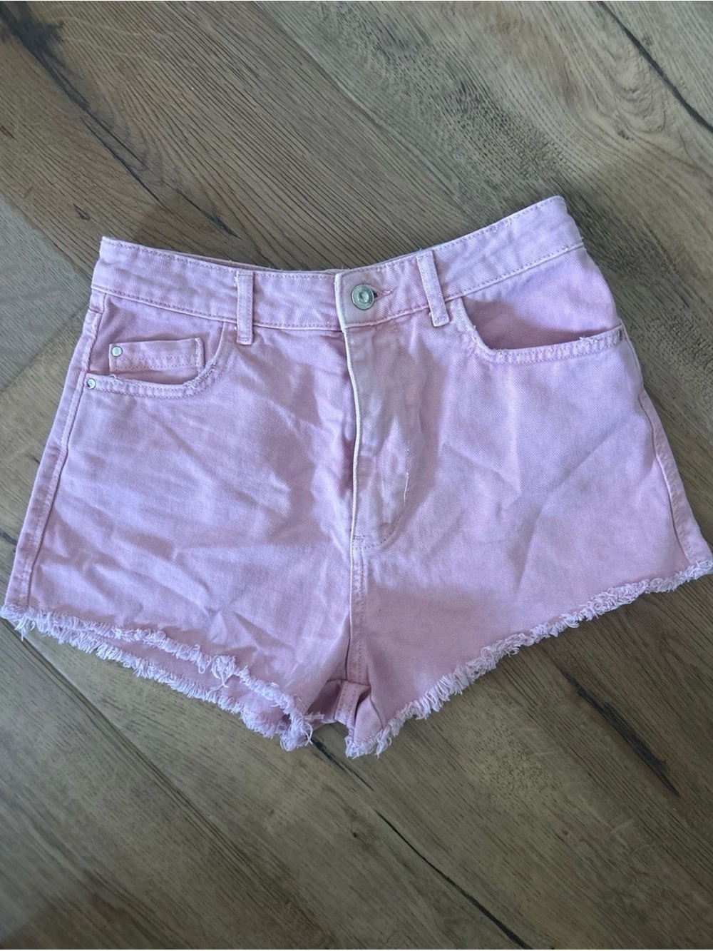 Zara Light Pink Denim Cutoff Shorts